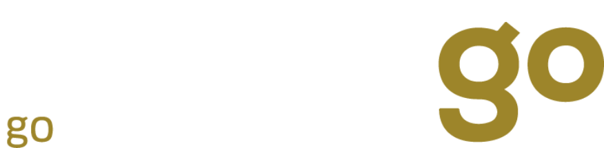 Logo der Firma contingo in weiß und gold und darunter der Claim in weiß mit goldenen go - go for new business